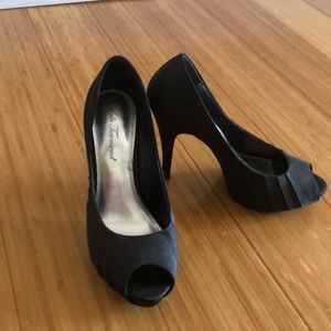 Black Satin Pumps